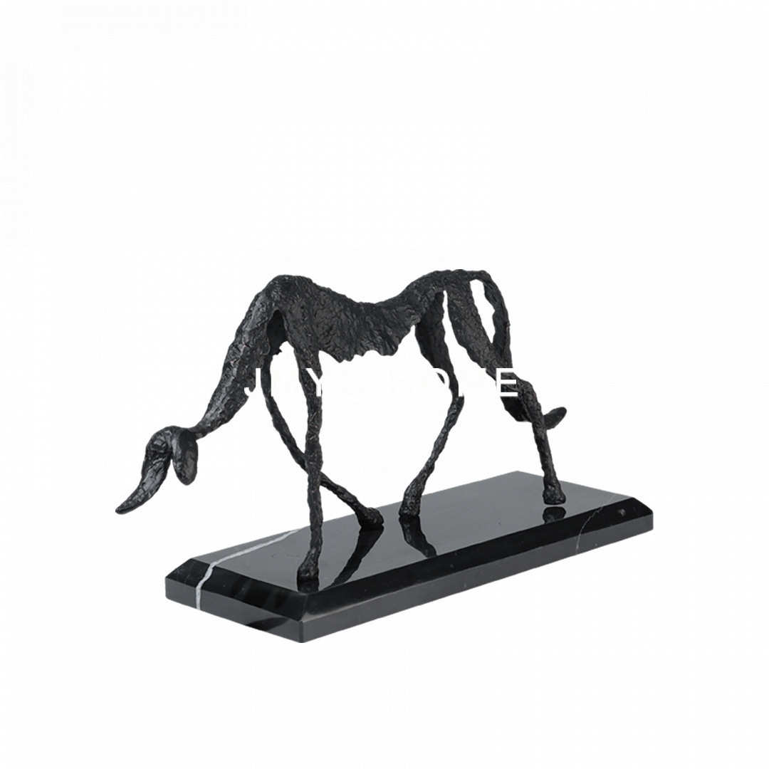 现代贾科梅蒂大师抽象铸铁狗雕塑摆件样板房儿童房艺术品软装摆件