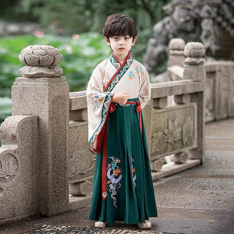 儿童汉服男童古装2025秋冬新款高端古风小王爷书生演出服套装