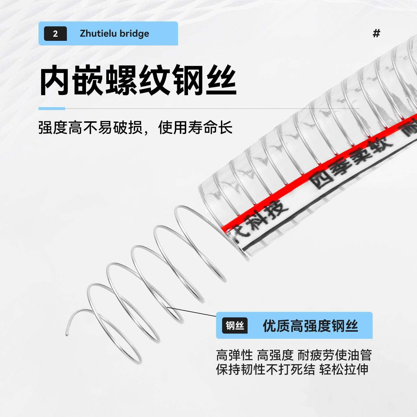 厂家直销加厚钢丝管透明塑料管水泵抽水管耐油耐温抗冻PVC软水管