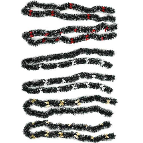 Forest Green Garland - 2 Meter Flocked Trim with White Edge