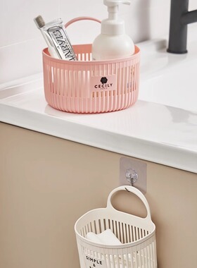 厨房葱姜蒜收纳筐小挂篮置物架浴室吊篮卫生间床边壁挂式收纳篮子
