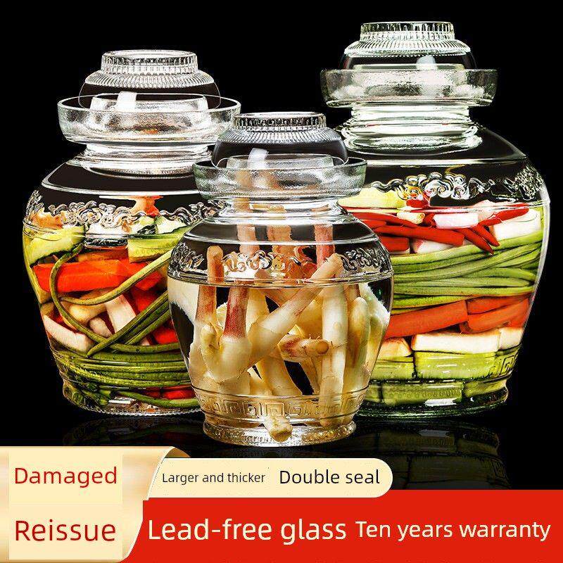 四川泡菜坛子家用加厚玻璃密封罐腌菜缸食品级酸菜泡菜水封坛子