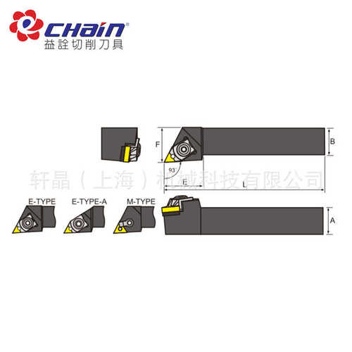 台湾益诠 数控外圆/外径车刀杆 ETJNR/L-2525M16A 主偏角93°