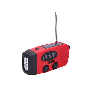 亚马逊热销 5000mah太阳能手摇发电多功能应急收音机手电筒