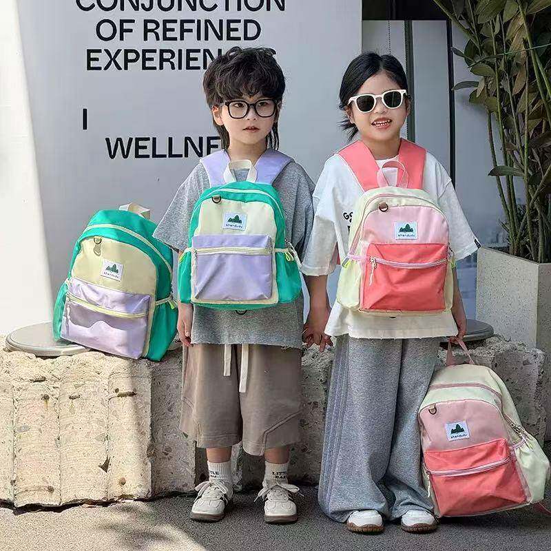 儿童包幼儿园书包撞色轻便背包洋气男女童出游户外休闲男孩双肩包