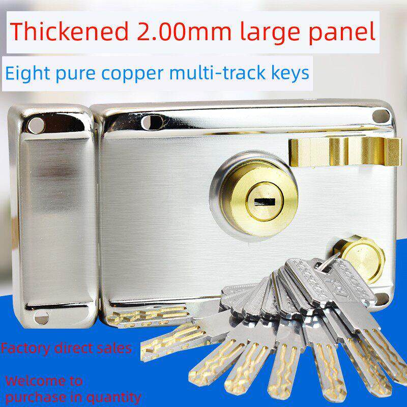 空转锁心外装门锁老式防盗锁 自动锁套装通用型 铁门木门锁大门