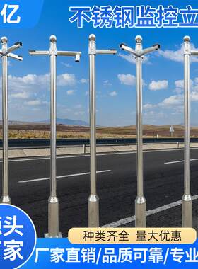 不锈钢监控立杆八角杆3米4米5米6米小区学校道路监控杆摄像机支架