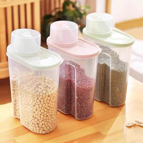 Kitchen storage for mixed grains, snacks, nuts, spices, and