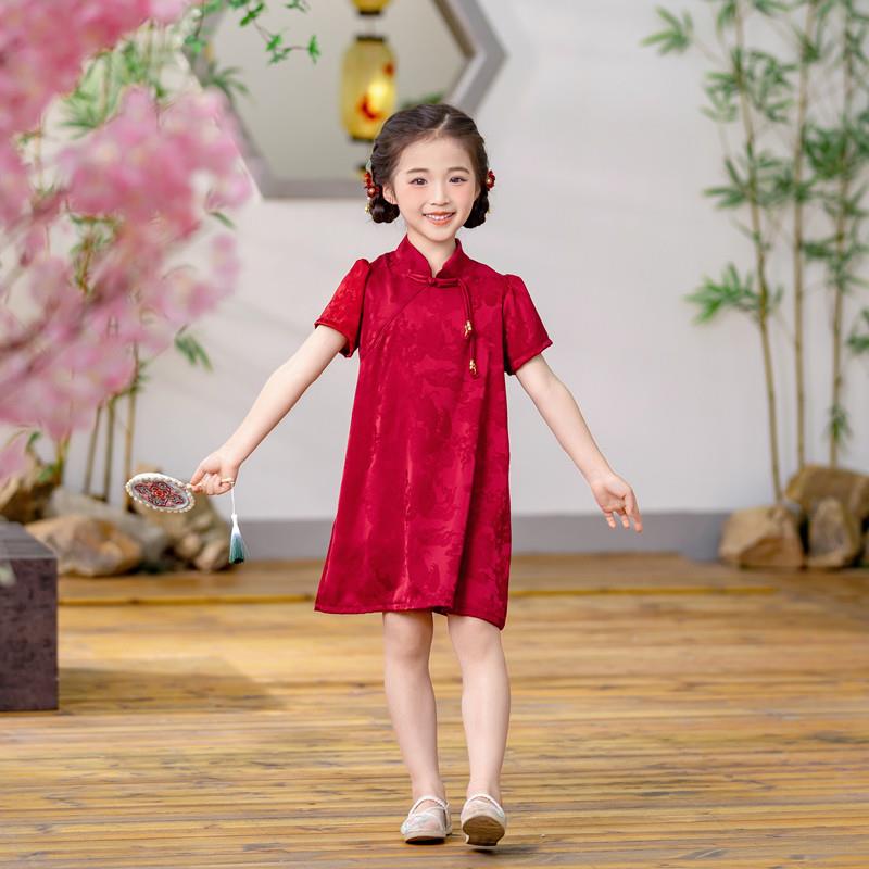 高档高姊弟装夏季汉服端古风套女装儿童兄出妹装男童唐装六一演中图片