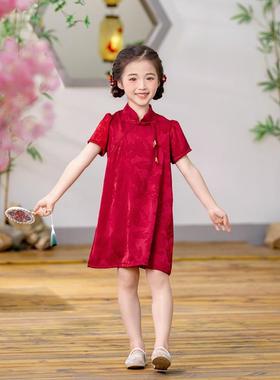 高档高姊弟装夏季汉服端古风套女装儿童兄出妹装男童唐装六一演中