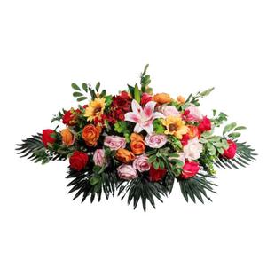 餐桌花圆桌花假花摆酒店会议桌演讲台装饰转盘花餐桌花花花绢花