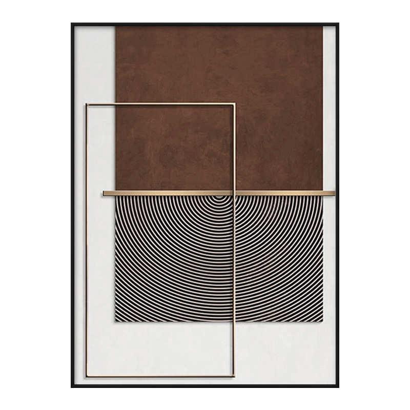 几何抽象客厅玄关装饰画北欧样板房走廊过道壁画简约几何餐厅挂画图片