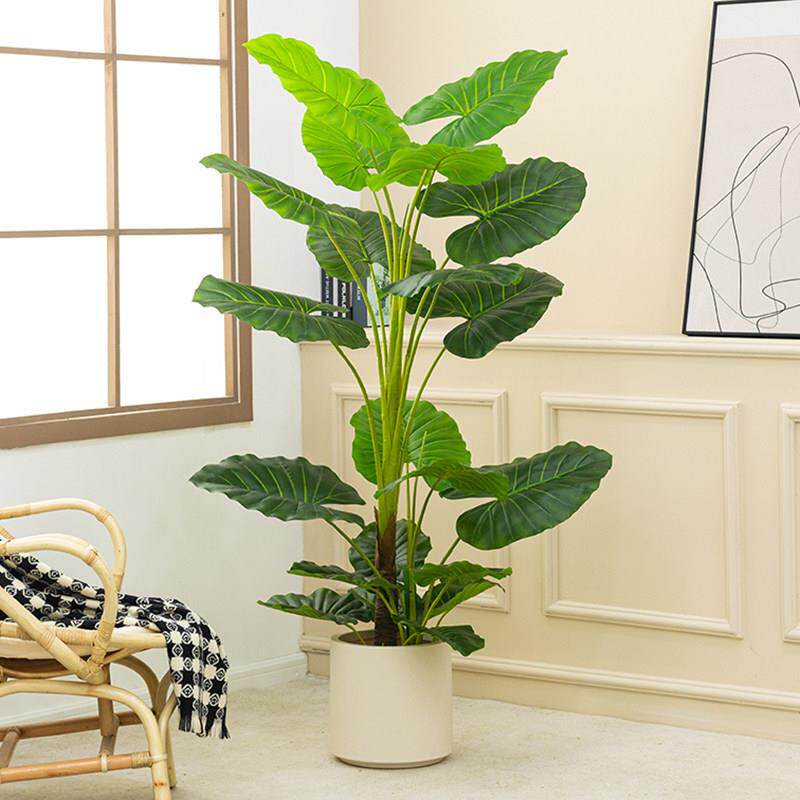 高端轻奢滴水观音假树植物盆景客厅摆件假绿植落地彷真树室内装饰