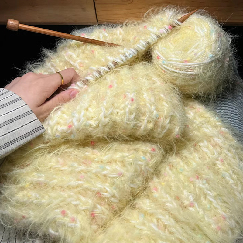 DIY马海毛批发围巾渐变毛线纱线