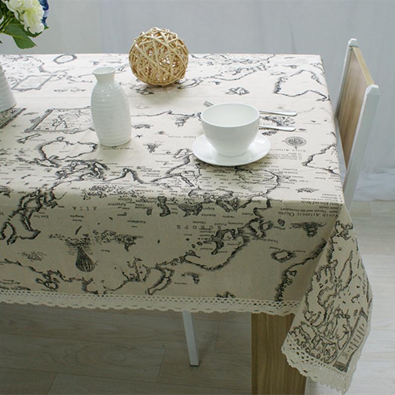 高档北欧英文字母印花棉麻餐布文布艺复古书桌拍摄道桌具布背景展