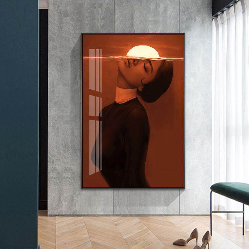 新款直销北欧装饰画沙发背景墙画现代简约美容院人物艺术挂画服装