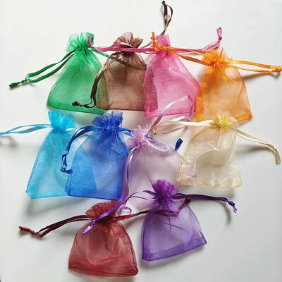 25/50/100pcs Organza Gift Bag Multicolor Drawstring Pouches