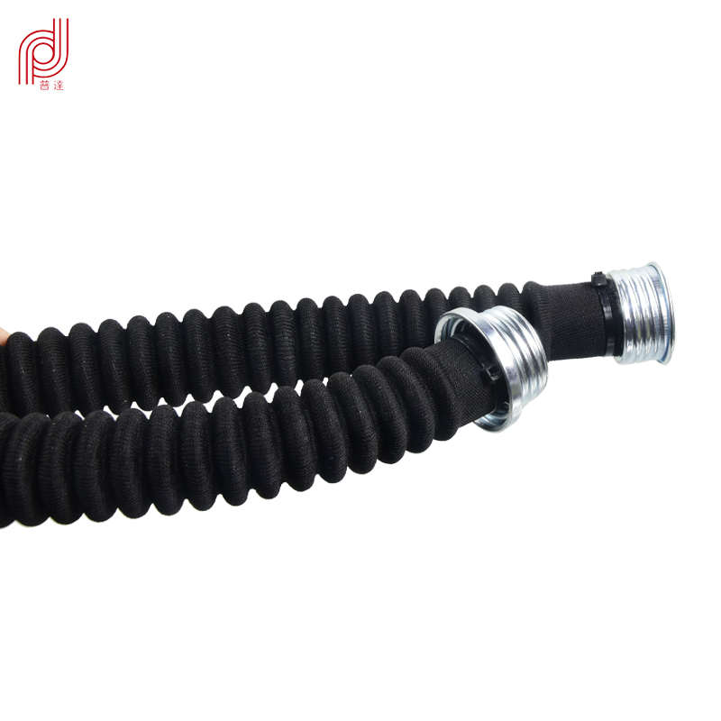 普达4001皮脸全面罩导气管自吸式呼吸器防护面具5米10米长管防毒