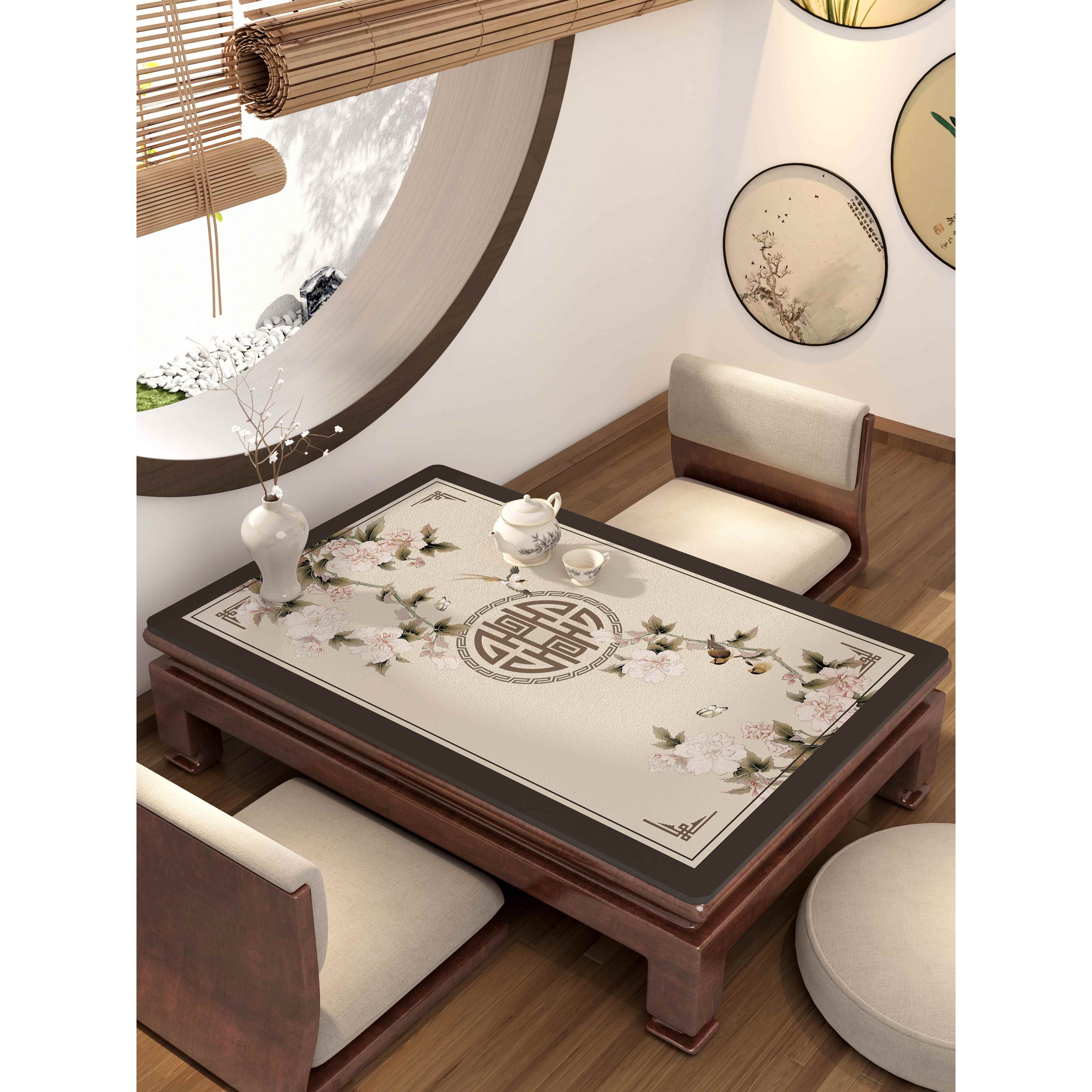 新中式硅藻泥桌垫隔热耐高温轻奢餐桌垫客厅实木茶几桌垫茶桌台布