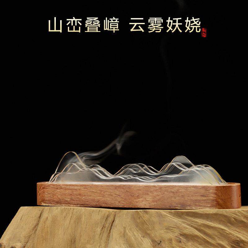新款线香炉隐山香器听海香薰炉摆件花梨木香插家用檀香盒焚香炉