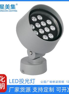 跨境热度铝材质led户外庭院投光灯12W36W地插灯工程照树投光灯