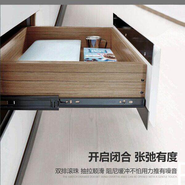 东泰轨道DTC抽屉滑轨三节轨加厚橱柜缓冲阻尼静音钢珠轨家用五金