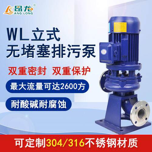大流量立式排污泵冷热水输送WL管道泵全铜电机效污水泵