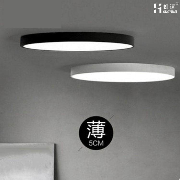 新款直销LED吸顶灯现代简约圆形长方形黑框卧室灯创意书房超亮餐