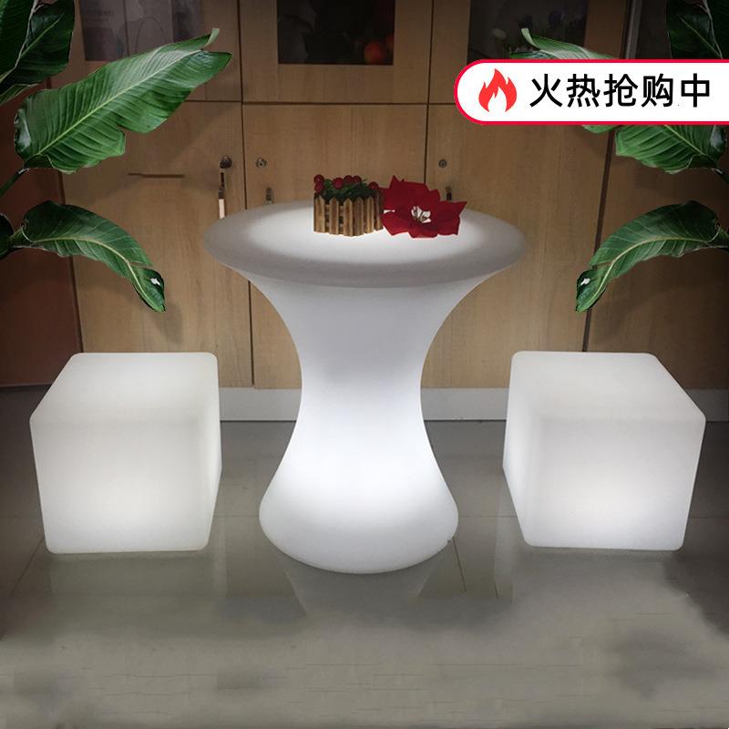 led户外家具发光桌子椅组合家居庭院酒店夜店咖啡厅酒吧吧台夜光