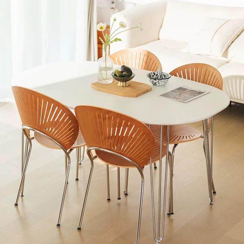 正品洞窝粤顺北设桌欧白色实餐ins小户型椭圆形饭桌计师工作木电