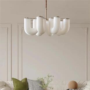 法式餐客厅吊卧灯简约后现代奢创意个性奶油风北轻欧led45室厅灯