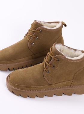 高档新圆款靴子棉鞋天鹅绒到Heattech 与地2024高帮防滑系带头短