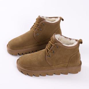 2024带 与天鹅绒到Heattech 高帮防滑系圆头短 靴子棉鞋 高档新款