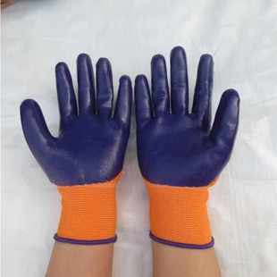 红宇n359星宇劳保手套尼龙丁腈乳胶防油机械透气耐磨涂胶防护工地