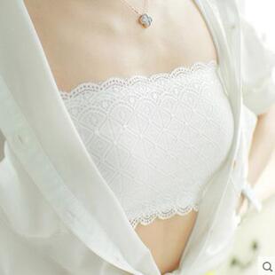 菱形蕾丝镂空薄款裹胸打底防滑抹胸短款美背围胸防走光吊带小背心
