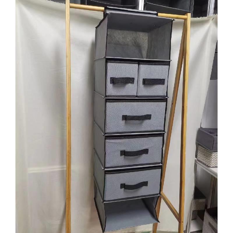 现货热销悬挂式衣柜收纳袋无纺布6层储物套装挂袋抽屉组合