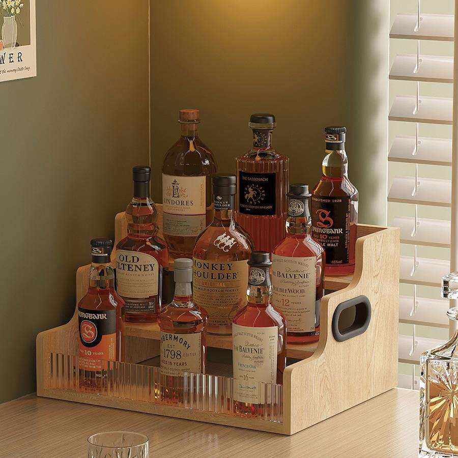 高级感轻奢酒架子家用桌面酒杯酒水置物架阶梯酒瓶支架展示架子