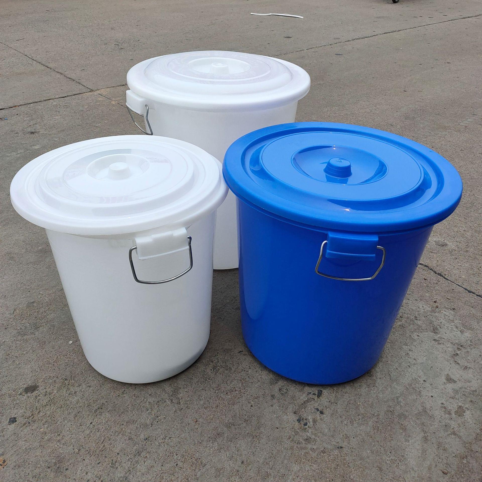 120L150L200L加厚铁把手米桶蓝色白色多色可选民用桶家用桶面桶缸