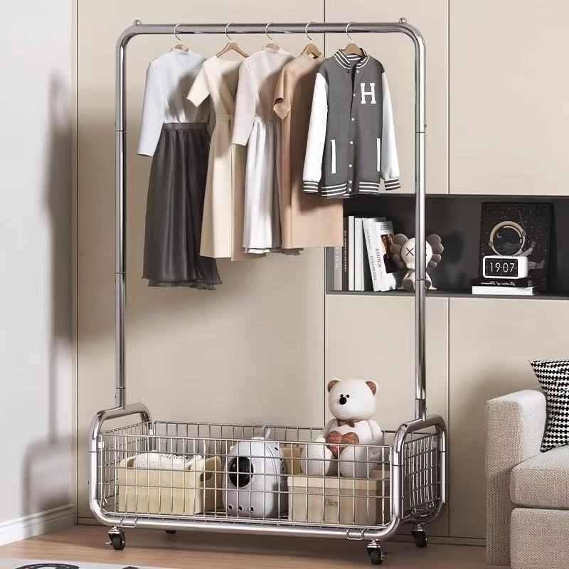 挂衣架落地卧室家用晾衣架室内移动简易衣帽架阳台杆式衣服架