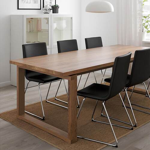 现代简约全实木会议桌椅 长条多人位办公桌 工作室洽谈大板原木桌