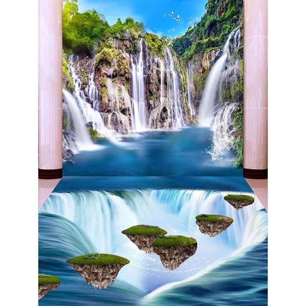 3d立体地贴墙贴一体装饰壁纸贴画自粘创意墙纸贴纸定做防水的壁画