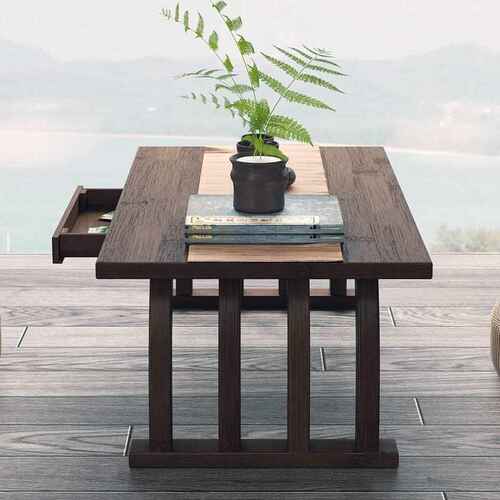 小阳台茶几茶桌地毯榻榻米飘简约坐地窗台矮小型桌楠竹桌子中式窗