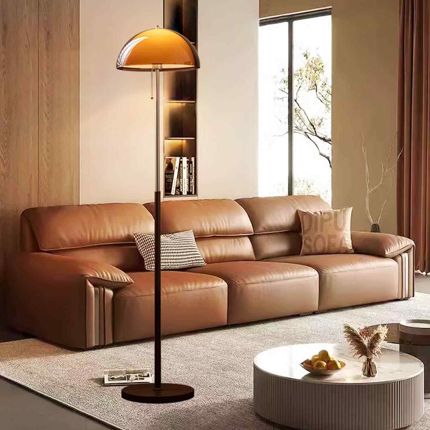 美式覆古落地灯客厅沙发旁落日气氛灯具中古风卧室床头立式台灯