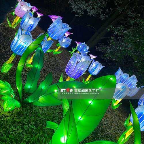 121朵彩灯花卉夜市贡场景布置文夜游街道户彩外打卡花旅灯自灯厂