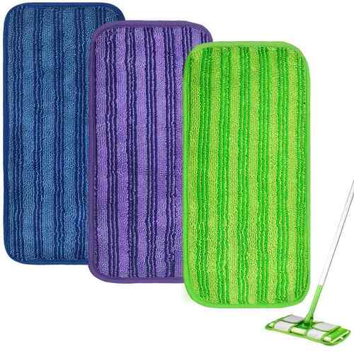 适配 Swiffer Sweeper 12英寸干湿两用拖把 超细纤维拖布替换垫