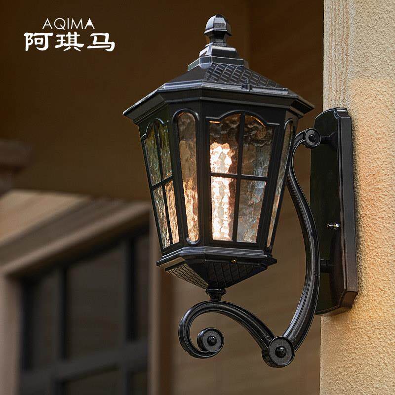 户外壁灯欧式别墅入户大门灯防水露台阳台灯家用太阳能庭院外墙灯