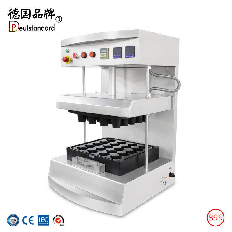 自商用电华热烤甜饼机 全动烘培小吃机器甜圈咖啡杯制作夫饼机IEA