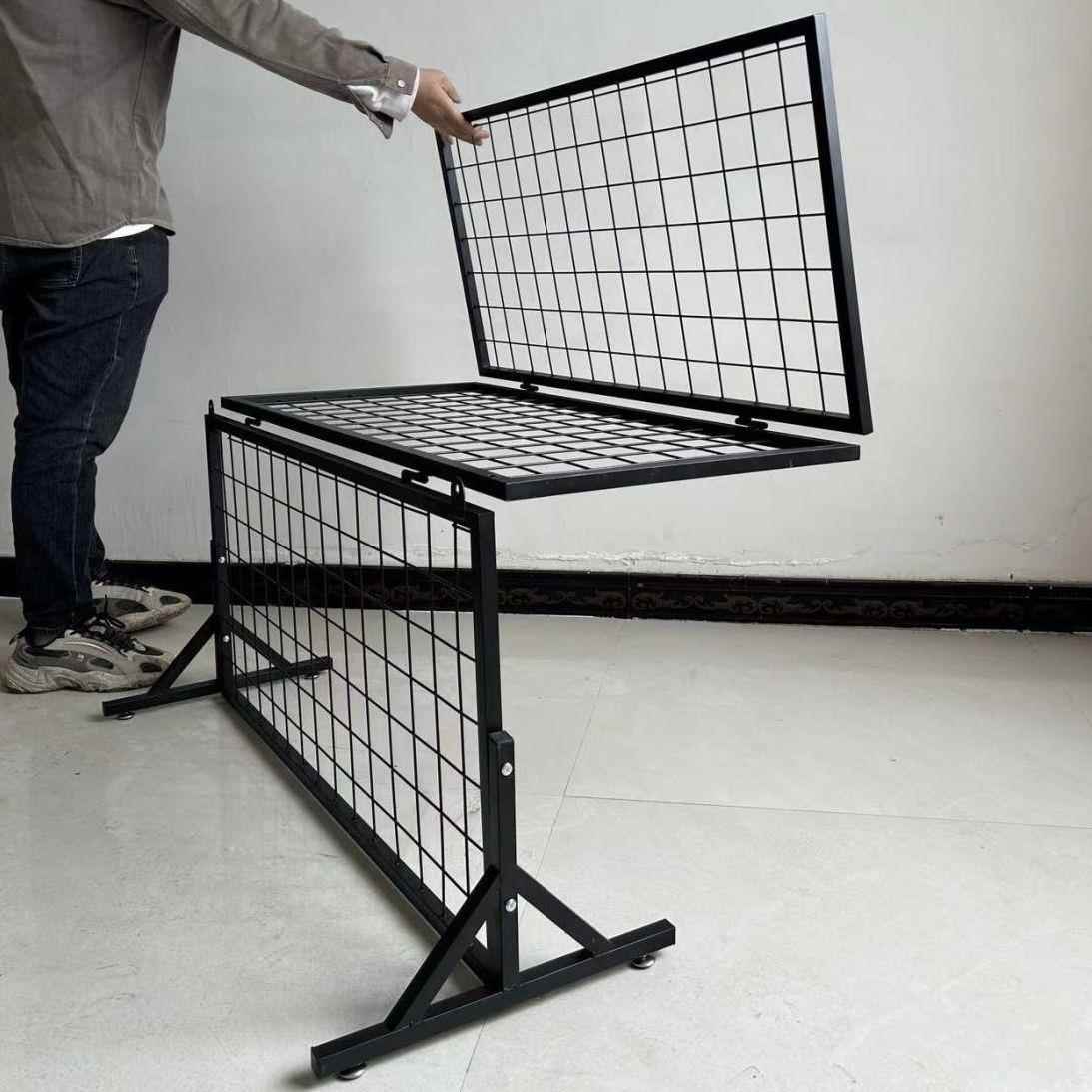 折叠式网格架简易地摊收纳架便携落地摆摊展示架户外展览饰品架子