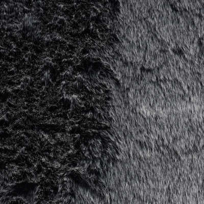 仿兔毛狐狸毛双色长毛绒面料黑褪白大毛皮秋冬落水毛布料