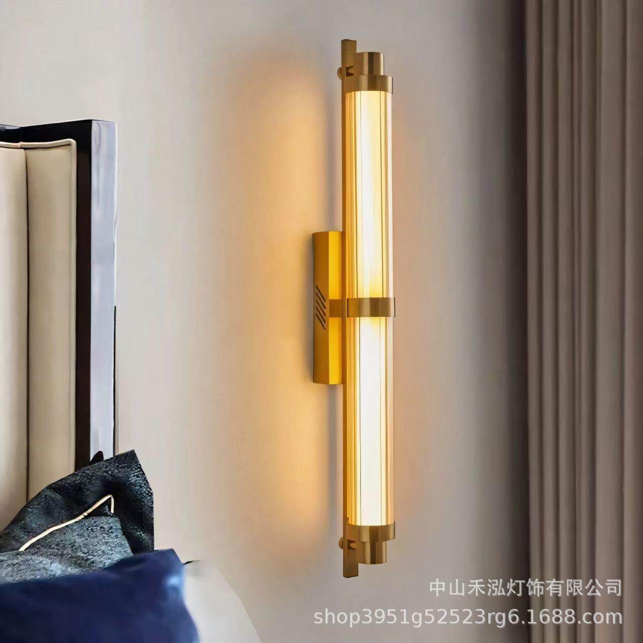 极简长条壁灯设计师创意后现代客厅背景墙酒店走廊过道玻璃壁灯